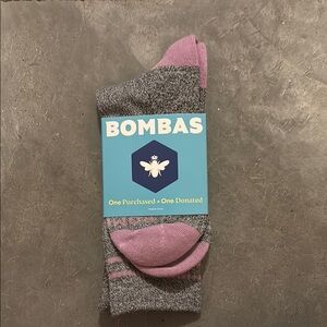 Bombas Gray & Purple Ankle Socks